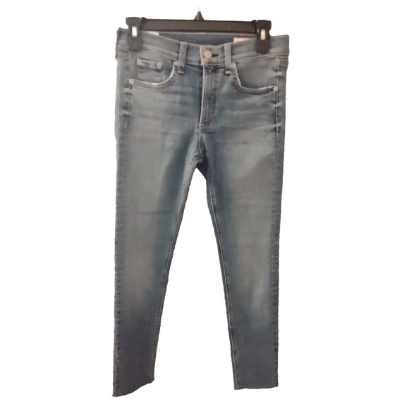 Rag & Bone Womens Size 27 High Rise Ankle Skinny Jeans Levee Blue Frayed Ankle - Picture 1 of 14